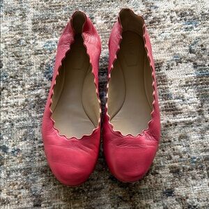Chic Red Leather Ballet Flats